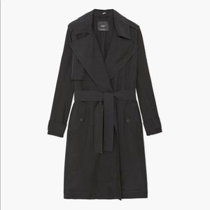 Mango black belted trench coat